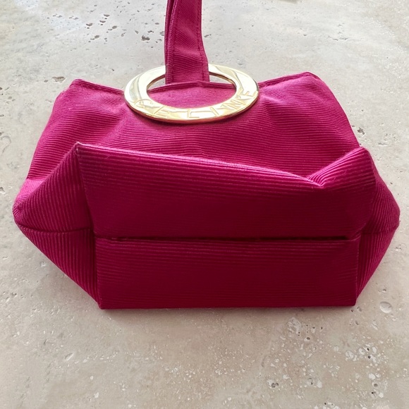 🩷 Vintage CELINE Mini Bag Gold Circle Logo Pink - Picture 3 of 6